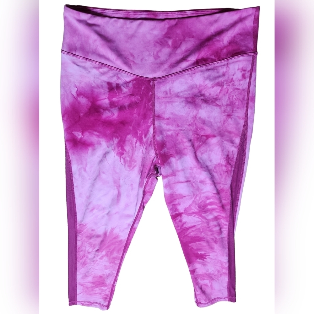 Zyia Pink Tye Dye with Mesh Legging, Size XL (14-16)